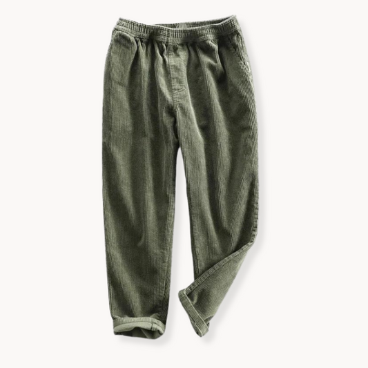 Casual Elastic Waist Corduroys Pants