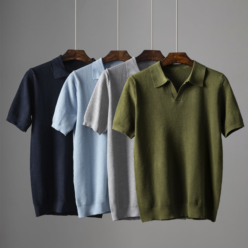 Peruvian Cotton Knit Polo Shirt