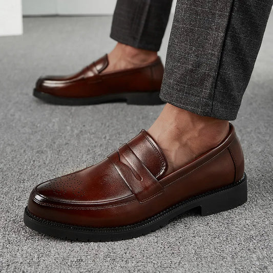 Business Casual Leather Slip-Ons