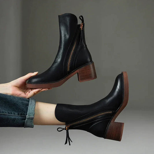 Bella Leather Ankle Boots