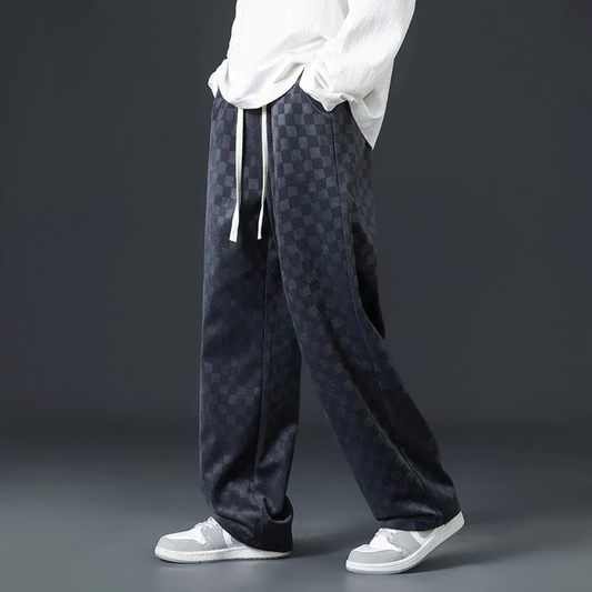 Casual Soft Checkered Joggers