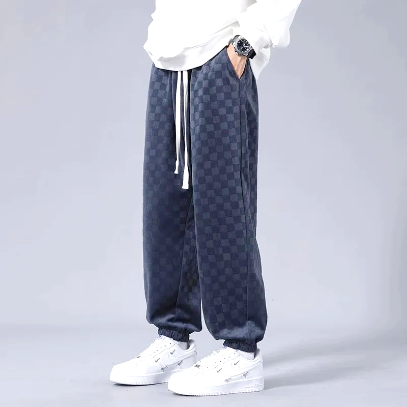 Casual Soft Checkered Joggers