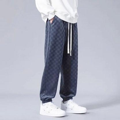 Casual Soft Checkered Joggers